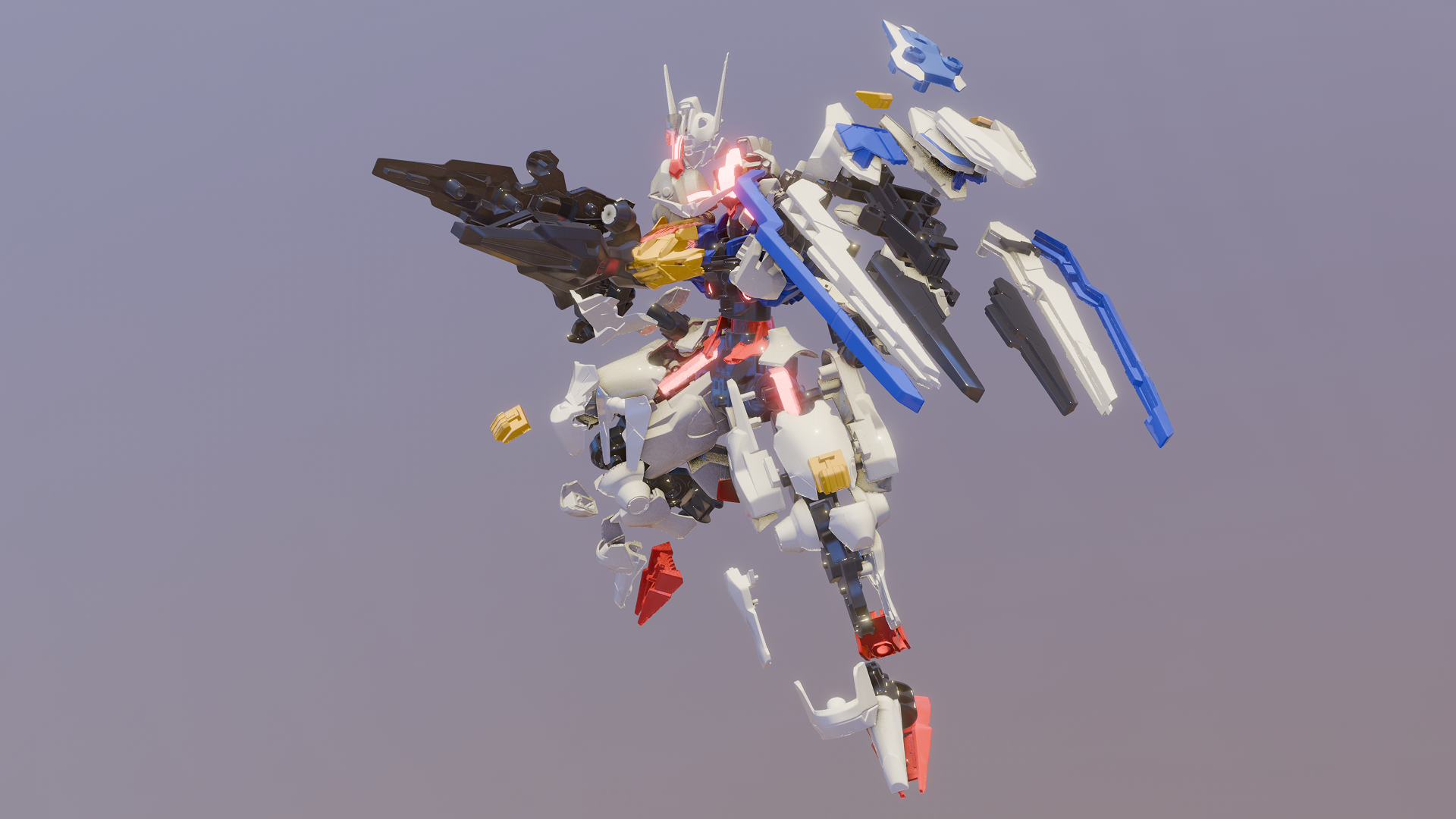 GUNDAM 100 Front pose exploded